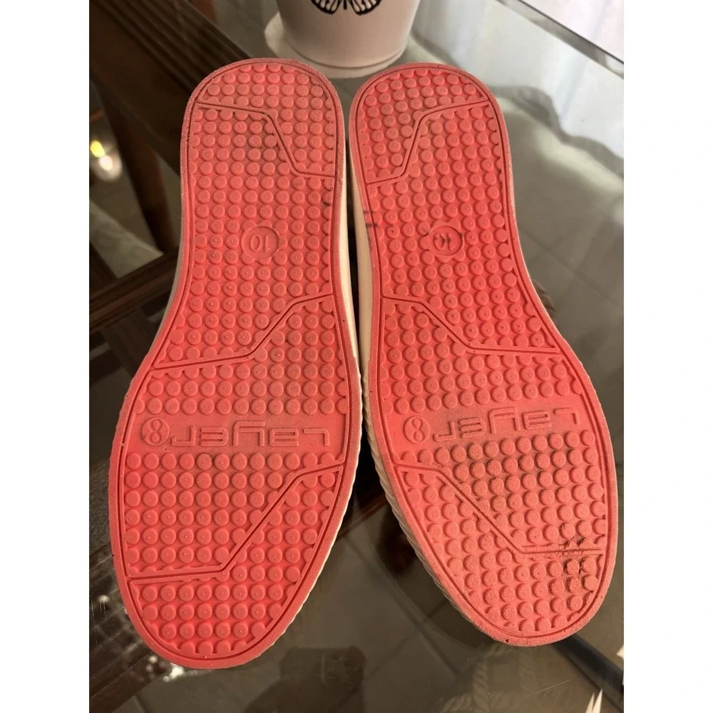 Layer Women's Knit Slip On Sneakers Coral Pink Size 10 Lightweight Shoe